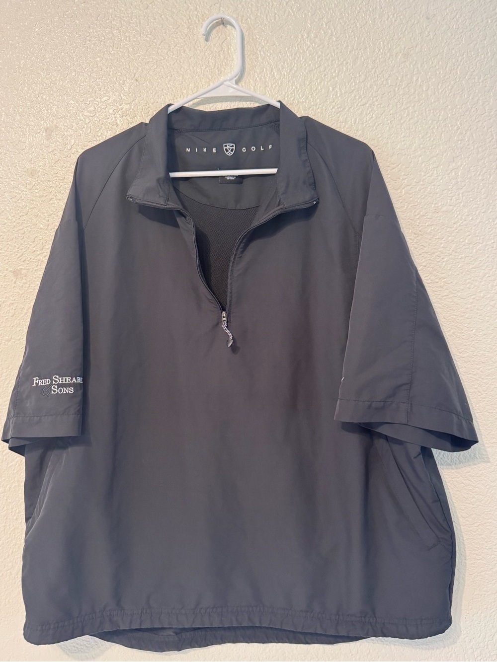 Nike Black Short-Sleeve Quarter-Zip Golf Pullover